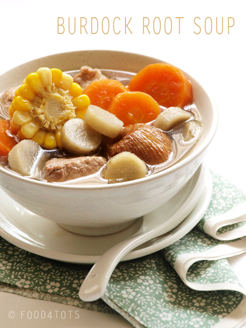 burdock root soup, burdock soup, gobo, greater burdock, Chinese soup, toddler, food-4tots