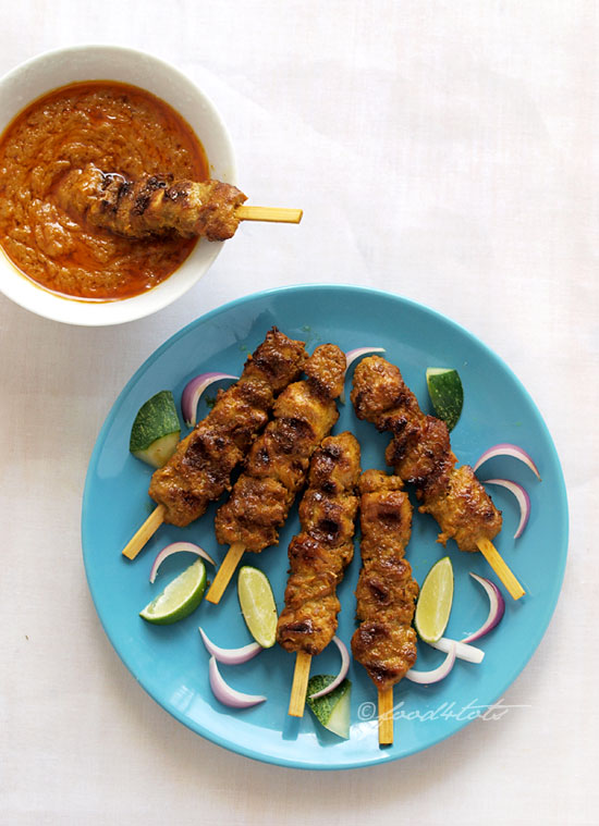 Chicken satay, Malaysia satay, grilled chicken, chicken skewer, peanut sauce, kid-friendly recipe, toddler, food 4 tots