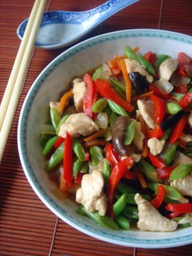 stir-fry, french beans, chicken, Chinese, kid, toddler, food for tots