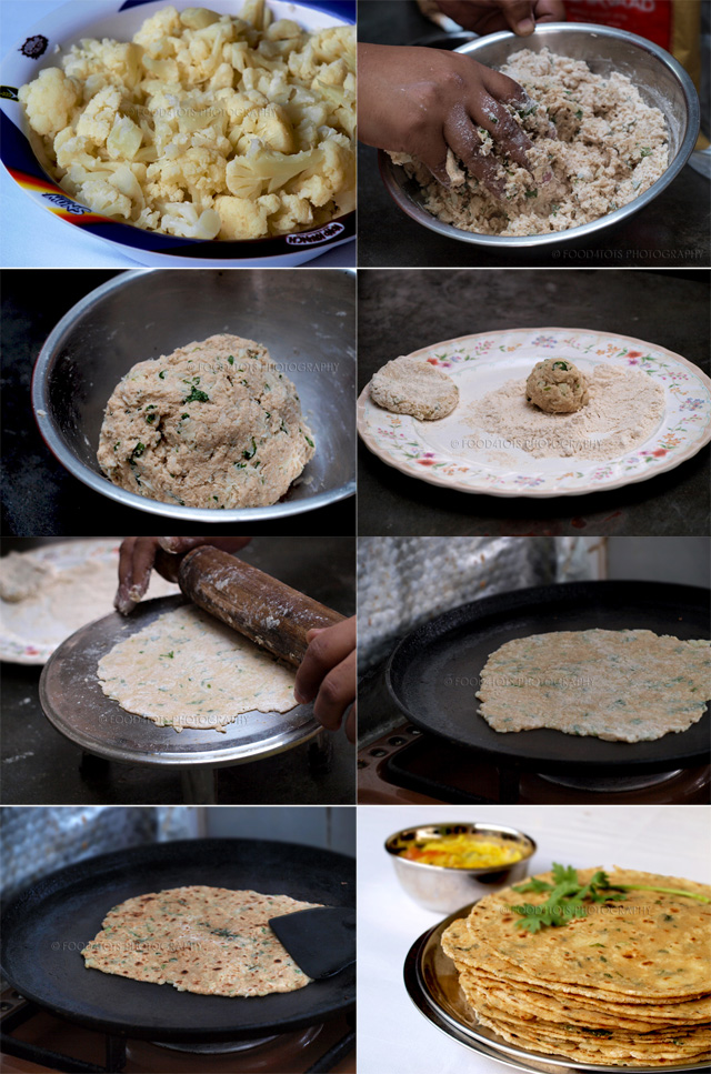 step by step, how to, tutorial, cauliflower paratha