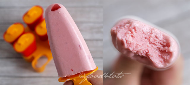 strawberry cream cheese popsicles, strawberries, cream cheese, popsicles, summer, desert, toddler, food 4 tots 
