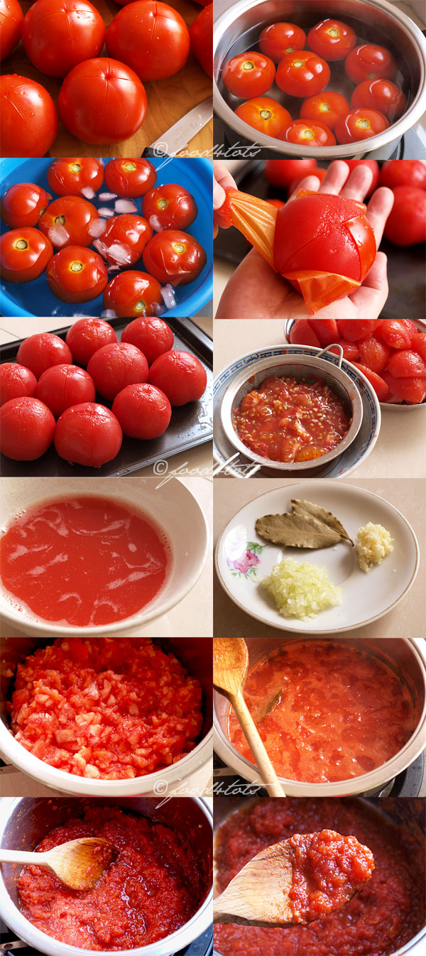 step by step tutorial, tomato sauce, fresh tomato, tomato paste, homemade tomato sauce, easy tomato sauce, toddler, kids, food for tots