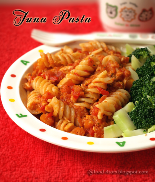 pasta, tuna, tomato, kid, toddler, food for tots